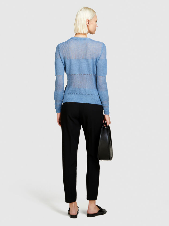 Alpaca blend sweater - women's crew neck sweaters - Light Blue | Sisley image number 3